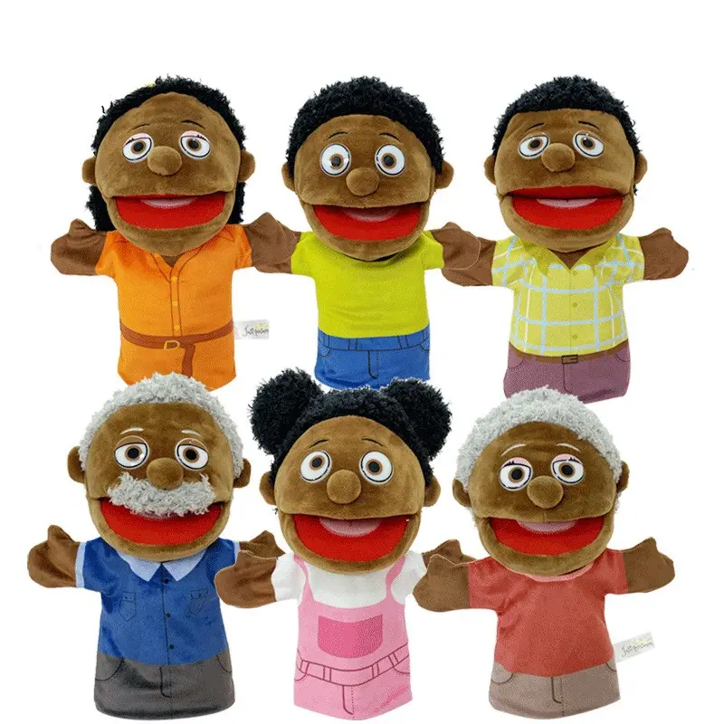Gioco di ruolo della famiglia di bambole Story Teller giocattoli di marionette a mano di peluche giocattoli di scena per la scuola pupazzi giocattoli di peluche interattivi