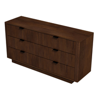 Commode en bois de pin massif de style moderne du milieu du siècle avec 6 tiroirs, meuble TV pour la chambre à coucher et le salon