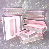 Nouvelle Arrivée : Boîte d'emballage pour faux cils en strass avec étui pour faux cils à étiquette privée, personnalisable avec logo, pour cils à strass