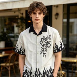 เสื้อเชิ้ตผู้ชายผ้าฝ้ายติดกระดุม เสื้อเชิ้ตสไตล์อาหรับลำลอง เสื้อเชิ้ตผู้ชายผ้าฝ้ายผสมคุณภาพสูง - Product Image 2