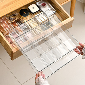 New Expandable <strong>Plastic</strong> <strong>Drawer</strong> Storage Container Transparent Kitchen Makeup Multi-grids <strong>Drawer</strong> Slides <strong>Organizer</strong> - Product Image 2