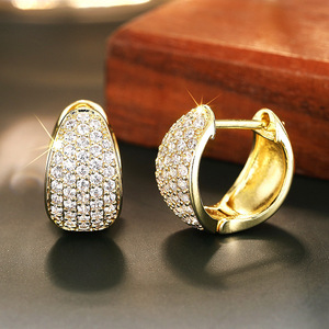 Orecchini a polsino con zirconi scintillanti per donna, gioielli vintage eleganti e alla moda - Product Image 4