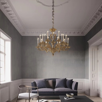 Lustre LED décoratif de luxe en métal moulé à la main, forme unique, design orné et sculpté, pour restaurant, villa, hôtel