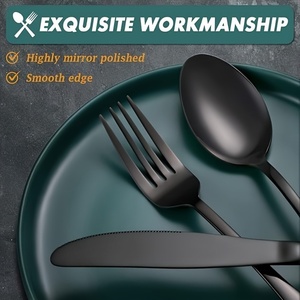 Ensemble de couverts en acier inoxydable doré pour cadeaux d'affaires d'hôtel européen 1010, 24/16 pièces, boîte cadeau dorée, pour un usage domestique, vaisselle occidentale - Product Image 4