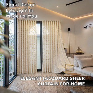 Tenda in Poliestere 100% con Motivo Floreale Trasparente, Stile Americano per Soggiorno e Davanzale, Elegante per Uso Domestico, Apertura Bipartita Destra/Sinistra - Product Image 6