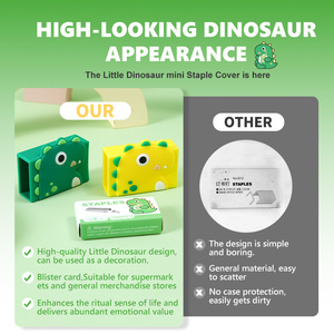 Paquete Económico de 1000 Grapas con Diseño de Dinosaurios Novedosos - # Recambio de Grapas Estándar para Engrapadora, Paquete de 10 - Product Image 6