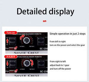 Smoothie pesado do gelo elétrico da imersão, misturador do processador comercial do alimento do fruto do fogão do dever - Product Image 4