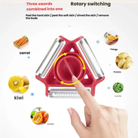 Virusbestendige 3-in-1 keuken schiltool, multifunctionele fruit- en aardappelschiller, draagbare fruitschilmes voor thuisgebruik
