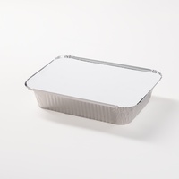 Conteneur alimentaire rectangulaire en aluminium épais de grande capacité 1800 ml, boîte repas pour barbecue, fêtes, préparation de repas à domicile, logo personnalisé