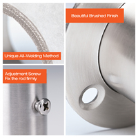 Support de tuyau de tube de bride en acier inoxydable en gros pour armoire support de tuyau réglable support de tube rond usage domestique