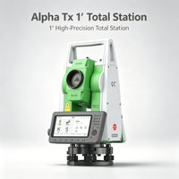 Station totale à broche de précision 1'' à encodage absolu ALPHA Tx Android G3 avec compensateur à billes en acier et encodeur anti-poussière IP65