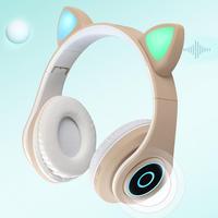 Headphone BT Nirkabel B39 Warna Lampu LED Gaming Headset Over-Ear Headphone Stereo dengan Pemutar Mp3 Earphone Lipat