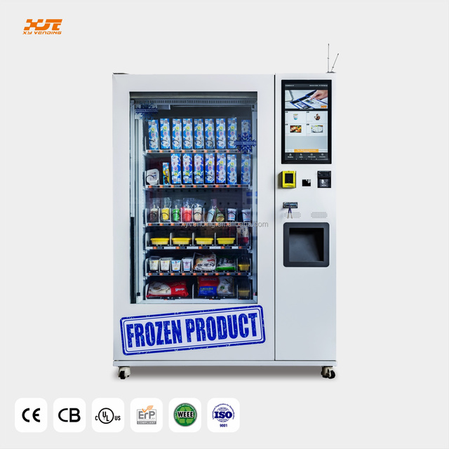 Electronic Frozen Product Vending Machine 21.5-inch Touchscreen Lifting System Multiple Payment Options Compressor Cooling for