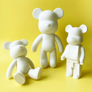 Sıvı ayı seti el yapımı Diy Graffiti Bearbrick heykeli manuel ebeveyn-çocuk oyuncakları sıvı boyama şiddetli ayı heykel ev dekor - Product Image 5