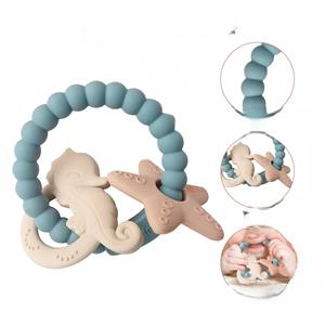 <span class=keywords><strong>Anneau</strong></span> de dentition pour bébé en silicone alimentaire durable, jouet mains libres pour prévenir le succion des doigts, résistant à l'ébullition - Product Image 3