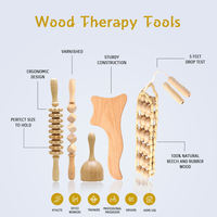Outils de massage en bois pour le modelage corporel, drainage lymphatique, kit de massage en bois, rouleau de massage en bois