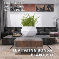 Style chinois moderne ABS plastique Air jardin Smart Pot magnétique lévitation flottant bonsaï Pot de plante Vase intérieur décorations pour la maison