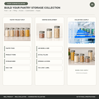 Contenants de stockage alimentaire personnalisés pour garde-manger, bocaux transparents en PET avec couvercles pour riz, flocons d'avoine, haricots, céréales, pâtes, organisation de la cuisine, vente en gros