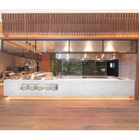 Comptoir de Bar Buffet de Fruits de Mer Design Prix Acrylique Surface Solide Hot Pot Tabourets de Bar de Restaurant