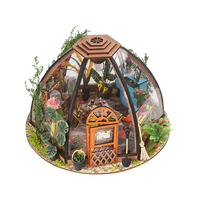 Kit de serre miniature DIY avec éclairage LED, modèle réduit de villa de jardin pour adultes, décoration intérieure