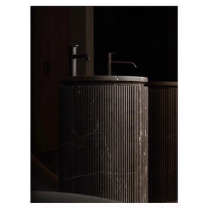 石製独立型洗面台 丸型 洗面ボウル 大理石 農家風 洗面器 自立式 ベッセル ホテル 中庭用 - Product Image 2