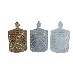 European Roman Cylinder Stained Glass Eco-friendly Storage Jar Luxury Wedding Jewelry Candy Candle Holder Logo Wholesale Home