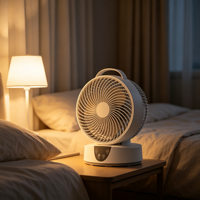 Ventilateur de refroidissement d'air intelligent d'intérieur avec système oscillant 3D, affichage LED du minuterie, modes de contrôle tactile et télécommande pour salon