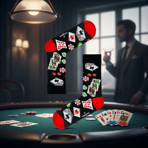 Poker Patterned Colorful <b>Socks</b> Breathable Anti-Slip Spandex Sublimation Lightweight Polyester Fancy Daily One Fits All for Gift - Product Image 3