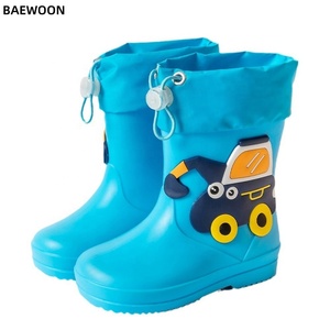 BAEWOON CRB27 รองเท้ากันฝนเด็กคุณภาพสูงกันน้ำเด็กรองเท้ากันฝน PVC รองเท้ากันน้ำป้องกันการลื่นไถลรองเท้านักเรียนรองเท้าน้ำ - Product Image 1