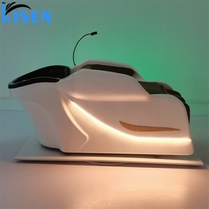 Lit de lavage capillaire japonais moderne Kisen avec lumière LED et fonction de massage électrique pour une thérapie capillaire relaxante - Product Image 5