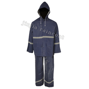 Logo personnalisé salut viz pvc combinaison de pluie imperméable robuste manteau de pluie pour adultes, hommes 2 pièces pvc polyester imperméable - Product Image 5