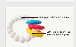 Bracelet de <span class=keywords><strong>dentition</strong></span> à mâcher en perles de silicone colorées de haute qualité, jouet doux pour bébé, <span class=keywords><strong>anneau</strong></span> de <span class=keywords><strong>dentition</strong></span> confortable pour les nourrissons - Product Image 4