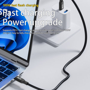 <span class=keywords><strong>Cable</strong></span> USB C PD <span class=keywords><strong>de</strong></span> 100W, 20Gbps, 8K 60Hz, <span class=keywords><strong>Cable</strong></span> <span class=keywords><strong>de</strong></span> Carga <span class=keywords><strong>de</strong></span> Datos Tipo-C <span class=keywords><strong>de</strong></span> Cobre Puro Trenzado <span class=keywords><strong>de</strong></span> PVC para Teléfonos Inteligentes y Portátiles - Product Image 3