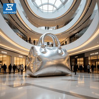 Sac à main gonflable géant argenté, modèle gonflable personnalisé pour la publicité
