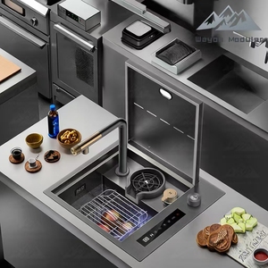 Fregadero Inteligente Wayon de Acero Inoxidable SUS304 con Pantalla Digital Integrada, Grifo en <span class=keywords><strong>Cascada</strong></span> y Enjuagador de Vasos Modelo WW-CFSC - Product Image 4