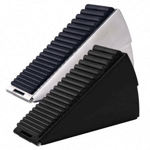 Butée de porte réglable robuste anti-collision décorative rétractable antidérapante en acier inoxydable, grand modèle large, bloqueur de courant d'air sûr - Product Image 3