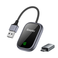 KYERE KY-4153 Boîtier Adaptateur Sans Fil 2-en-1 CarPlay Android Auto Bluetooth pour Voitures Intelligentes, Convertit USB Filaire, Mise à Jour en Ligne, Cryptage