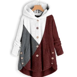 Nuevo Producto de Moda, Ropa Femenina, Chaqueta con Capucha y Botones Estilo Europeo y Americano, Corte Irregular - Product Image 3