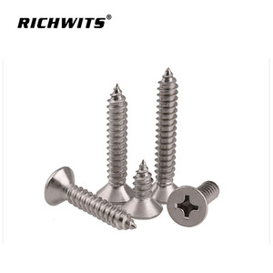 Tornillos autorroscantes de cabeza plana Phillips de acero inoxidable RICHWITS para madera, tamaño métrico, perfil bajo, uso industrial general - Product Image 2