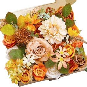 Caja de Flores Artificiales Late Elm, Ramo de Rosas y Peonías de Seda y Poliéster, Decoración para Bodas y Hogar, Set de Regalo - Product Image 4