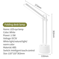 Lampe de lecture pliante à DEL Protection des yeux Lampe de chevet Chambre à coucher Dortoir Étudiant Lampe de table pliante