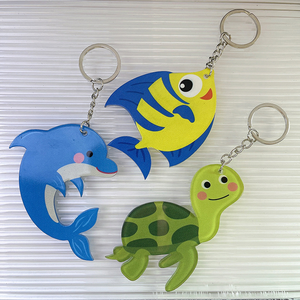 Nuevo y Lindo Llavero Creativo de Acrílico Estilo Marino con Colgante de Llave de Coche, Llavero de Ballena y Tortuga - Product Image 5