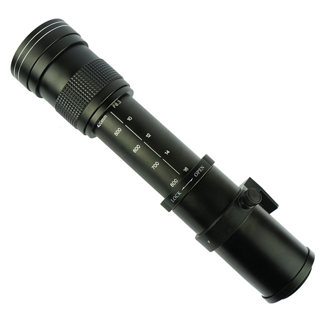 DSLR Camera 420-800mm F/8.3 HD Preset Telephoto Zoom Lens Anti-Reflective Coating OEM Compatible for