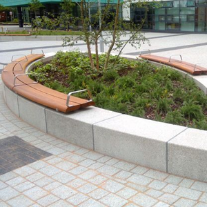 Mobiliario Urbano Modular Vietnamita: Combo de Banco y Jardinera de Hormigón GFRC de Forma Personalizada para Paisajismo Comercial, Directo de Fábrica - Product Image 1