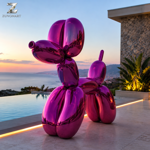 Sculpture de chien <span class=keywords><strong>ballon</strong></span> en acier inoxydable bleu, poli miroir, électroplaqué, pour hôtel, complexe hôtelier, jardin, place publique et décoration extérieure - Product Image 2