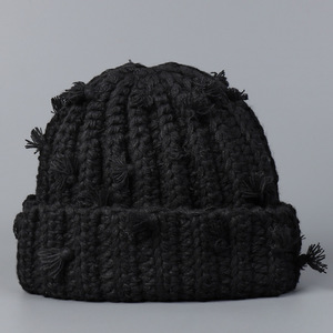 Bán buôn phụ nữ đau khổ sọ Beanie dày Crochet đan Mũ mùa đông cho thời trang dạo phố, tùy chỉnh đầy màu sắc nhãn hip hop Beanies - Product Image 5