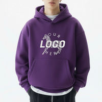 Sweat-shirt à capuche unisexe surdimensionné personnalisé avec logo, en coton épais 100 % vierge, style streetwear, vente en gros