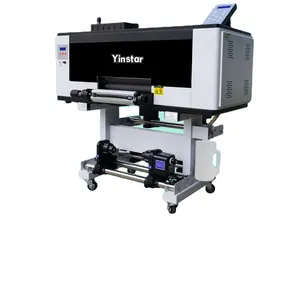 यिनस्टार यूवी डीटीएफ प्रिंटर रोल टू रोल कप रैप स्टिकर प्रिंटर 60 सेमी ए/बी फिल्म पी600 यूवीडीटीएफ प्रिंटर मशीन