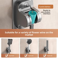 Support universel de pommeau de douche en acier inoxydable YOTO Design sans poinçon avec réglage à plusieurs niveaux pour accessoires de robinet de salle de bain