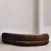 FERLY L-förmiges Ecksofa aus Samtstoff, modernes großes Kombinationssofa, anpassbares modulares Sofa für Villa und Wohnmöbel